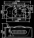 Вана A401B L/R - с хидромасаж (1)